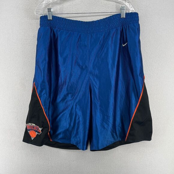 NEW YORK KNICKS NIKE Shorts Mens L Reversible NBA Team Basketball Jersey Blue